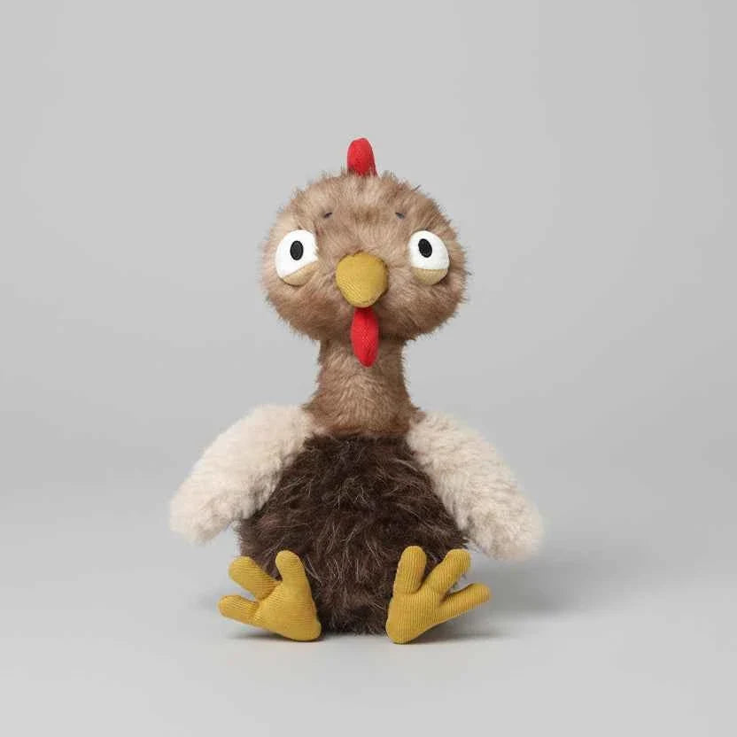 Fluffy Chicken Plush Toys Cute Farmyard Animal White