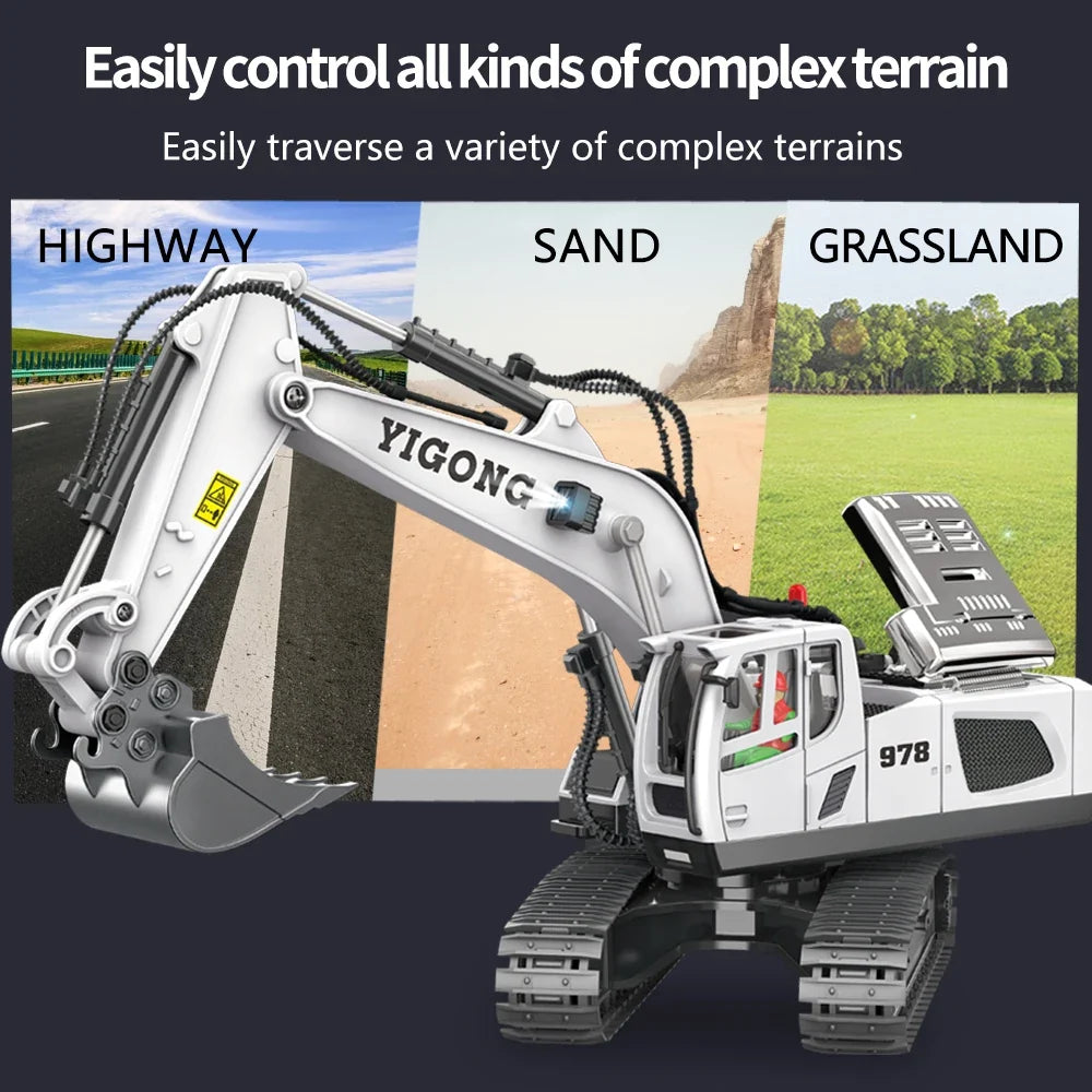 RC Excavator RC CRA Children Toys Remote Control Excavator Toys Kids Radio Control Dump Truck Bulldozer Electric Car Toys Gift