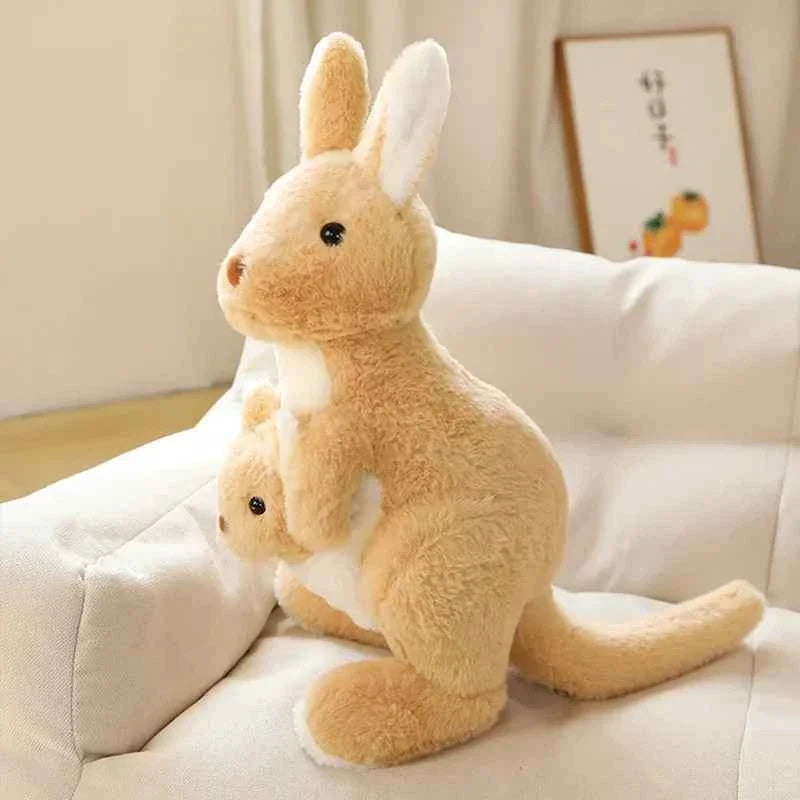 Mother & Baby Kangaroo Plush Toy – Kawaii Giant Stuffed Animal Hug Pillow