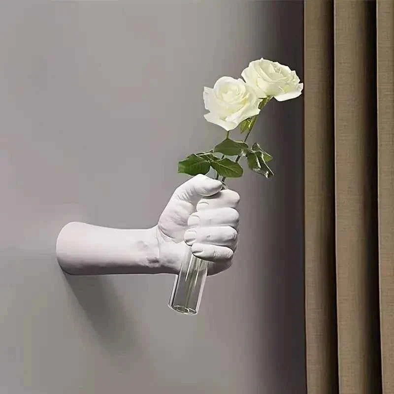 Modern Geometric Resin Wall Vase – Handmade Hanging Flower Vase for Home Decor