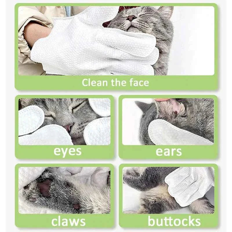 No-Rinse Cat Bath Wipes For Stress-Free Cleaning - 6Pcs