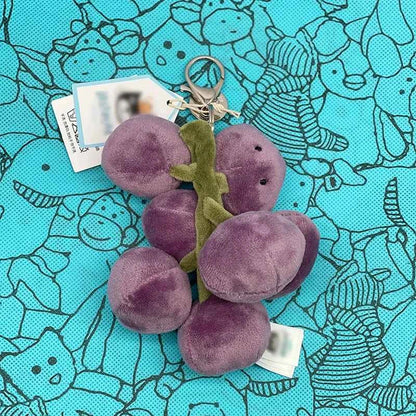 Mini Food Plush Bag Charm – Soft Jellyfish Cherry Watermelon Keychain Plush