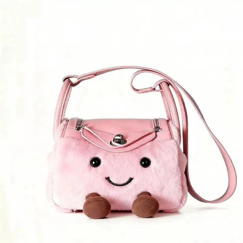 Cute Plush Doll Tote Bag – Large Capacity Kawaii Shoulder Bag