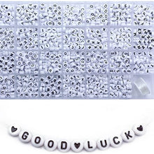 1400pcs/Box Acrylic English Alphabet Letter Beads Set Kits With Stretch Cords For Bracelets Jewelry Acrylic Beads Accessories