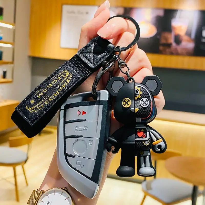 Cartoon Simple Mechanical Bear Cute Niche Doll Keychain Chain Bag Personalized Small Pendant Accessory Keychain Decorative Gifts