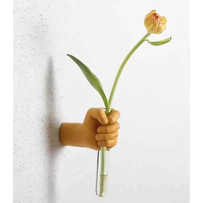 Modern Geometric Resin Wall Vase – Handmade Hanging Flower Vase for Home Decor