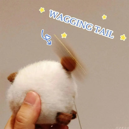 Adorable Wagging Tail Cat Plush Toy, Keychain Pendant Cartoon Animal Cat Fashionable Girl Key Chain Chain Womens Gift