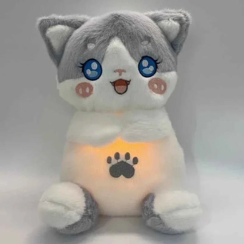 Luminous Breathing Fox Cat Plush Toy – Music & Light Sleep Companion