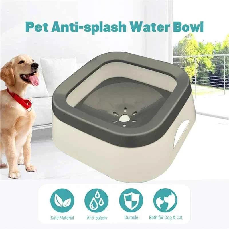 Anti-Splash Dog Water Bowl 1L – Large Non Spill Water Bowl for Dogs