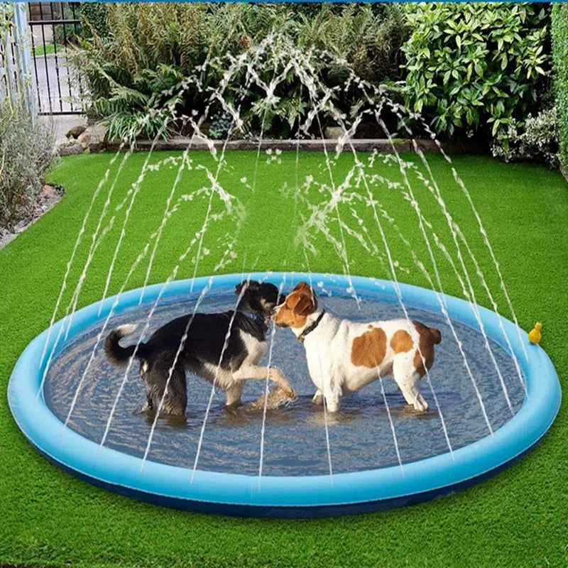 Inflatable Pet Splash Pad & Swimming Pool – Outdoor Water Sprinkler Cooling Mat for Dogs & Kids (2 Designs, 3 Sizes)