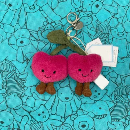 Mini Food Plush Bag Charm – Soft Jellyfish Cherry Watermelon Keychain Plush
