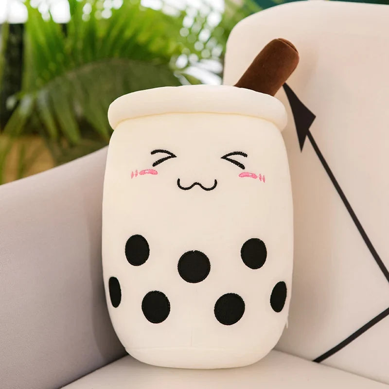 Kawaii Boba Fruit Bubble Tea All Series Cartoon Plush Toy Stuffed Animals Cute Food Milk Tea Soft Toys Room Decor Pillow Gifts