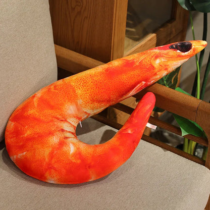 Kawaii Lobster & Crayfish Plush Toy – Lifelike Stuffed Shrimp Pillow Doll (4 Colors, 40–60cm)