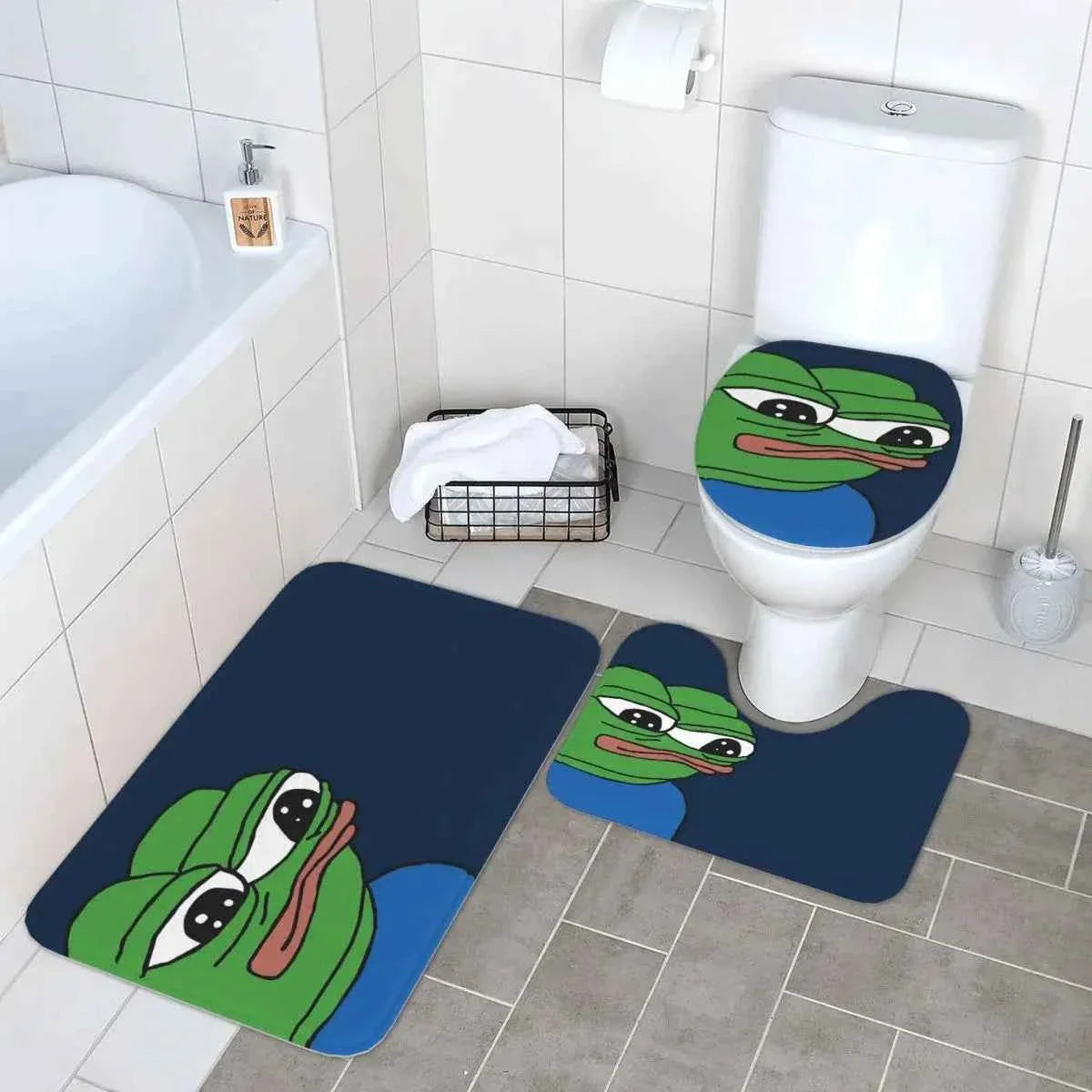 Pepe The Frog Apu Apustaja 3 Pcs Bath Mat Bathroom Set