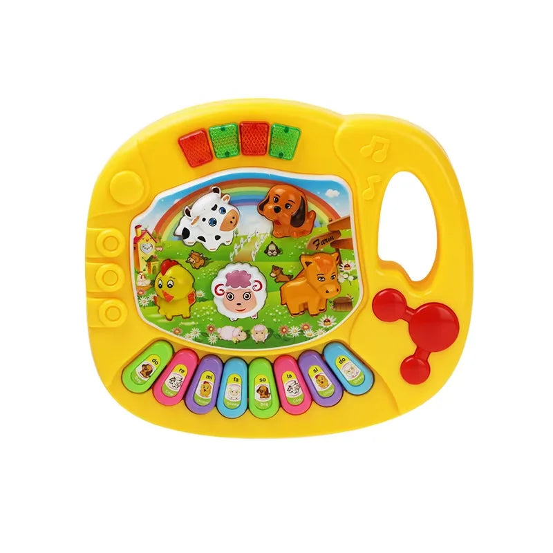Kids Cartoon Piano Keyboard Game with Animal Sounds Flashing Light Music Baby Instrument Music Toys Educational Toys Kids Gifts