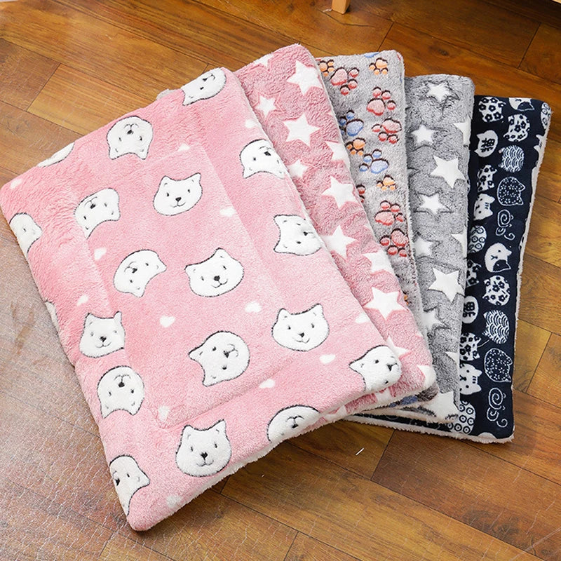 Thicken Flannel Cat Mat – Soft Winter Sleeping Cushion for Cats & Small Dogs