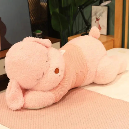 Giant Lying Dog Plush Toy – Soft Sweater Puppy Body Pillow