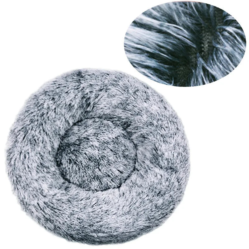 Round Plush Pet Bed for Large & Medium Dogs – Super Soft Cat Bed, Cozy Winter Warm Sleeping House