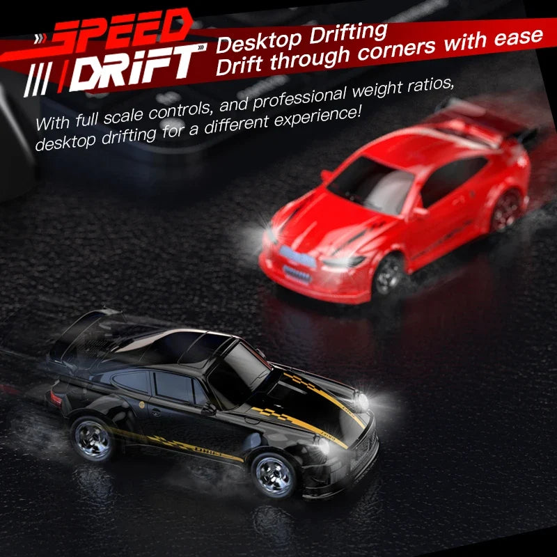 2025 New Kf20 1:64 Drift Rc Car Four-wheel remote-controlled racing car Full proportions Desk Competition Toy Boys Ideal gifts.