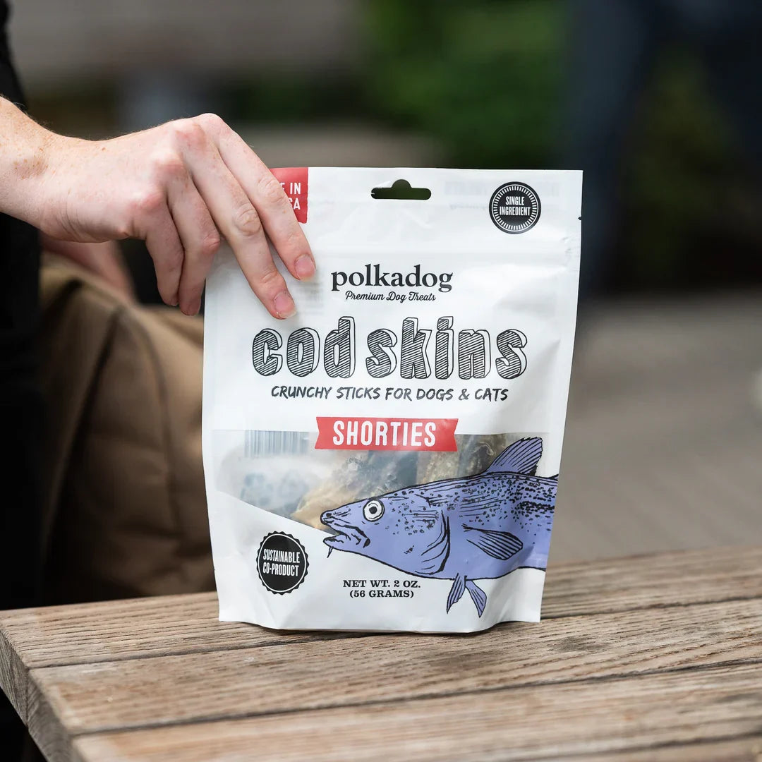 Polkadog Cod Skin Jerky Shorties (2oz)