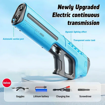 Electric Automatic Water Storage Gun Toys Portable Children Summer Beach Outdoor Fight Fantasy Spray Gun Toys Boy Kid Adult Game