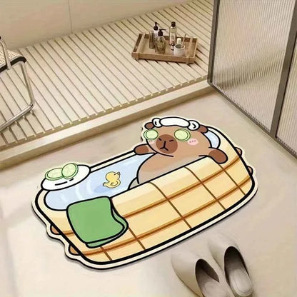Cute Cartoon Bear Carpet Kitchen Rug Doormat Welcome Mat