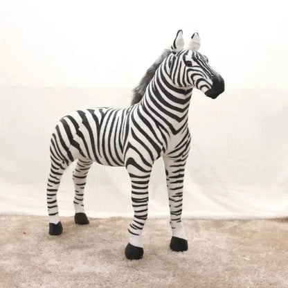 Standing Zebra Plush Toy – Giant Realistic Zebra Stuffed Animal