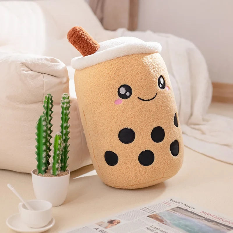 Kawaii Boba Fruit Bubble Tea All Series Cartoon Plush Toy Stuffed Animals Cute Food Milk Tea Soft Toys Room Decor Pillow Gifts