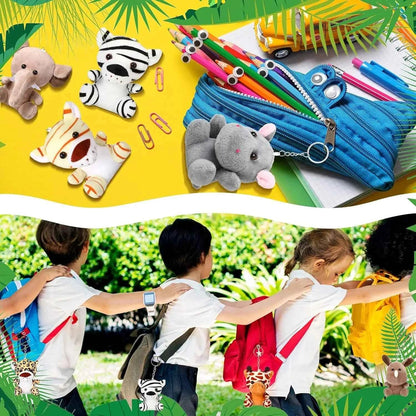 Mini Safari Plush Toy Set – Small Jungle Stuffed Animals Party Pack