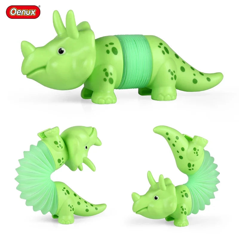 3PCS DIY Pop Tube Dinosaur Sensory Bendable Push It Decompression Pipe Anti-stress Fidget Tubes Autism ADHD Bellows Toy Kid Gift