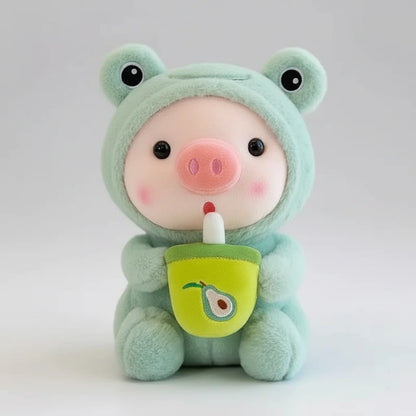 Milk Tea Pig Plush Pillow – Cute Frog Animal Stuffed Doll