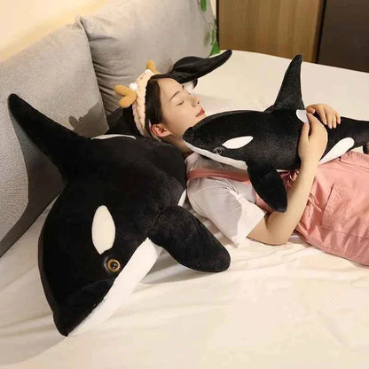Realistic Orca Whale Plush Toy – Lifelike Killer Whale Stuffed Animal Pillow