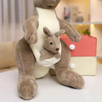 Mother & Baby Kangaroo Plush Toy – Cute Kangaroo Stuffed Animal Pillow