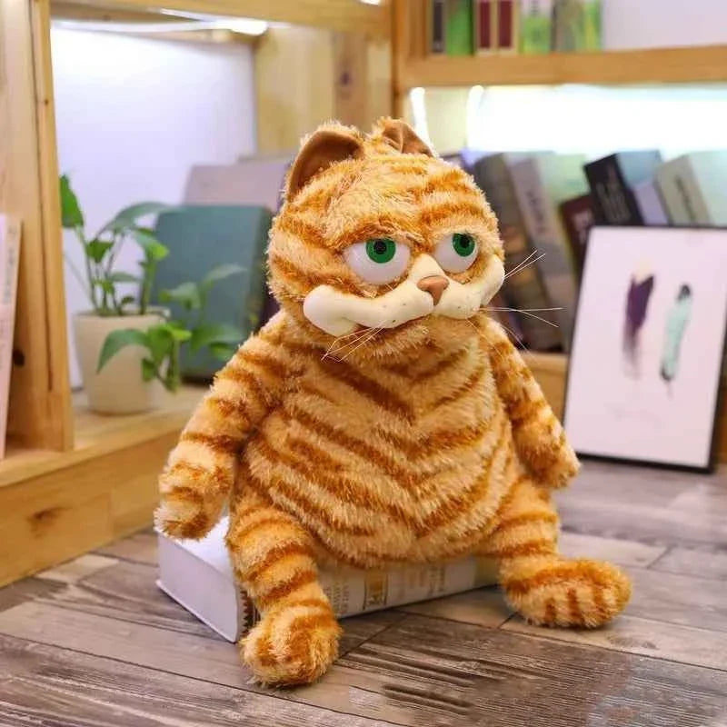 Fat Orange Cat Plush Toy – Lifelike Tabby Cat Stuffed Animal Cute Kitty Gift for Kids