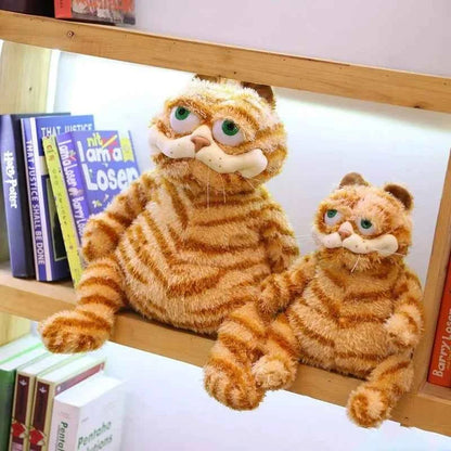 Fat Orange Cat Plush Toy – Lifelike Tabby Cat Stuffed Animal Cute Kitty Gift for Kids