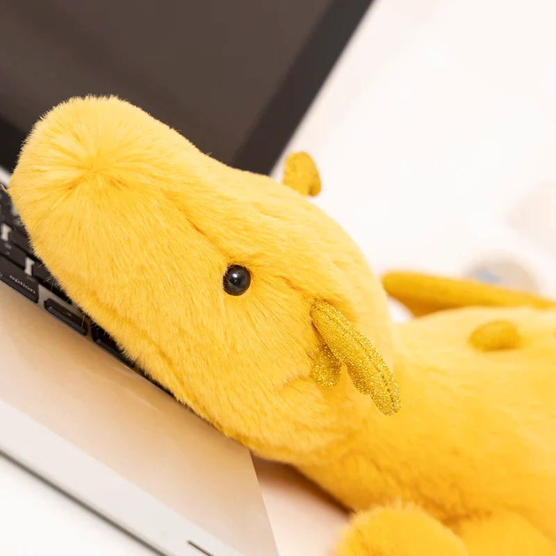 Giant Yellow Flying Dragon Plush Toy – Soft Huggable Dragon Pillow