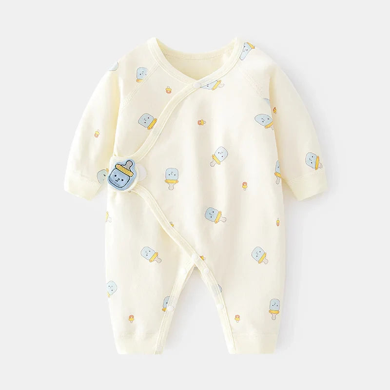 Cotton Newborn Baby Girl Boy Romper Print Infant Jumpsuit Casual New born Clothes For Girls Boys Spring Autumn Clothing New 0-6M