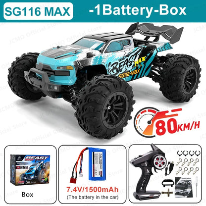 SG116MAX 80KM/H High Speed RC Car Brushless 4WD Off-Road Drift Remote Control Car 1:16 Professional Racing Cars SG116PRO 40KM/H