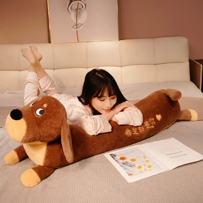 Dachshund Long Plush Toy – Soft Stuffed Dog Body Pillow Sleeping Cushion (80cm)