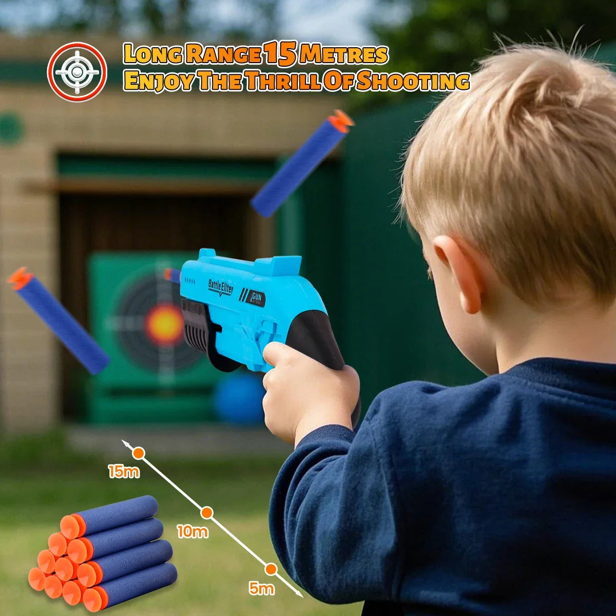 New Outdoor Kids Soft Bullet Blaster Manual Foam Dart Launcher Battle Toy Gun with Safe Ammo Multi-Color Options for Children's