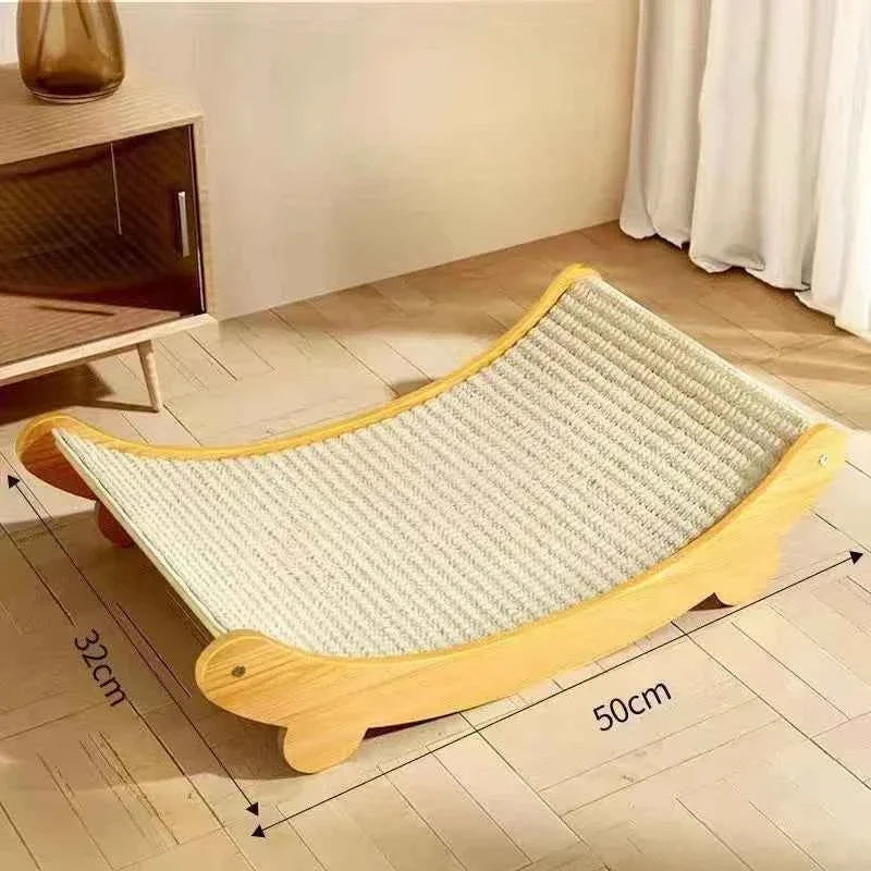 Wooden Cat Scratching Pad Bed – Detachable Wear-Resistant Scratch Board & Cat Lounge