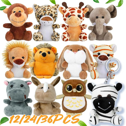 Mini Safari Plush Toy Set – Jungle Stuffed Animals Party Favor Pack
