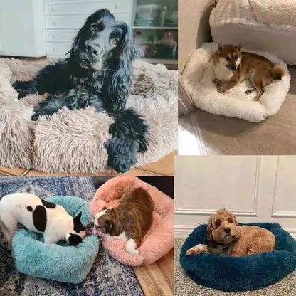 Rectangle Plush Dog Bed – Warm Pet Sofa Cushion for Cats and Dogs