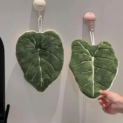 Hot Plant Hand Towel Cleaning Towel Absorbent Handkerchief Hanging Thickened Kitchen Towel Bathroom Kitchen Accessories