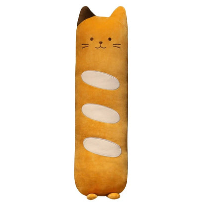 Long Cat Bolster Plush Pillow – Kawaii Cylindrical Stuffed Animal Body Pillow