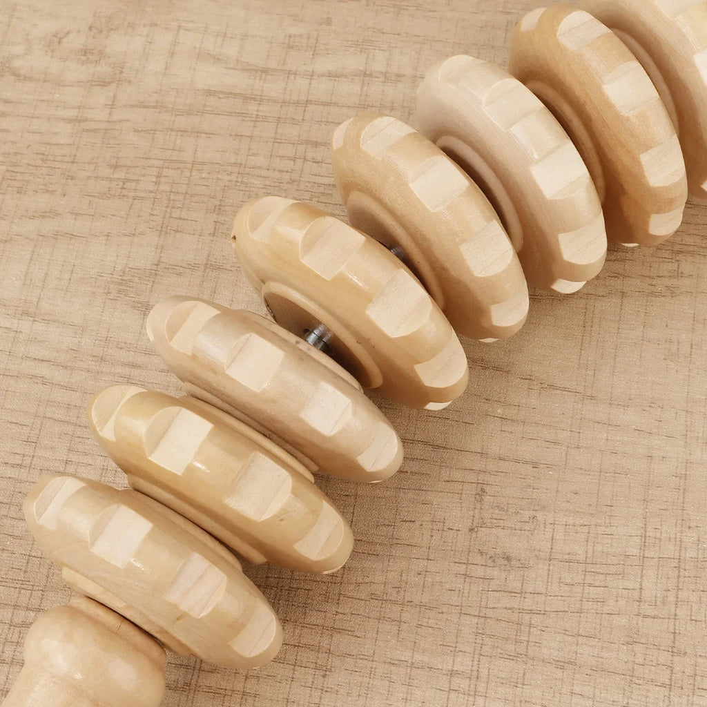Wooden Therapy Massager Roller Trigger Point Massager Stick for Fascia Cellulite Muscle & Abdomen Body, Muscle Belly Relief Too