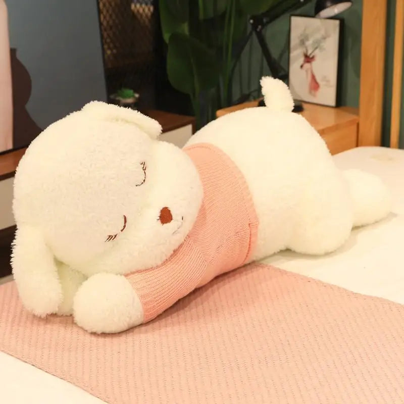 Giant Lying Dog Plush Toy – Soft Sweater Puppy Body Pillow