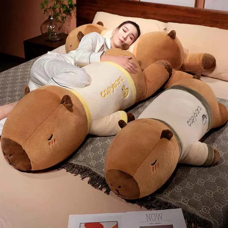 Giant Cute Capybara Plush Doll (29.5-39.4 in) - T-shirt Throw Pillow Best Gift