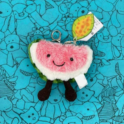 Mini Food Plush Bag Charm – Soft Jellyfish Cherry Watermelon Keychain Plush