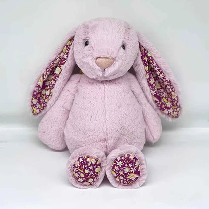 Pink Floral Rabbit Plush Toy – Cute Soft Bunny Doll for Kids Comfort & Birthday Gift